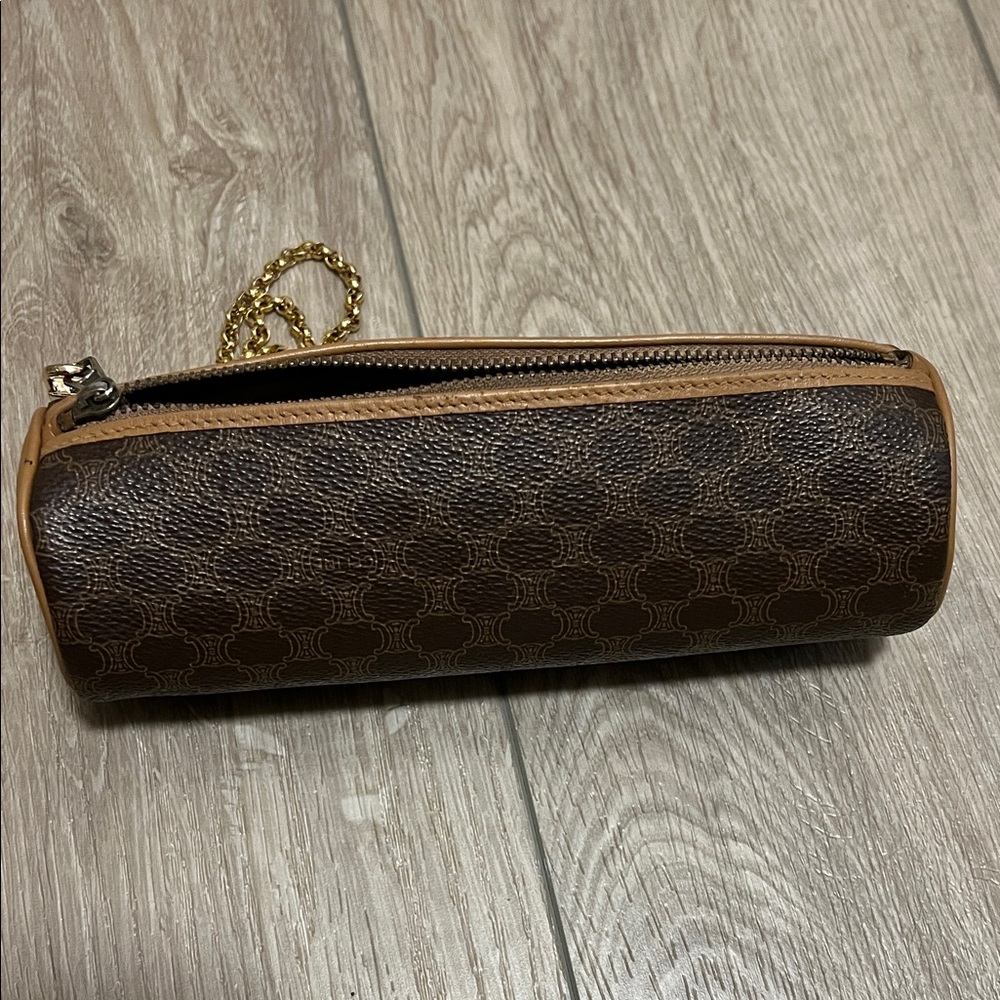 Celine Macadam Bag Clutch pencil pouch with extra Gold Chain